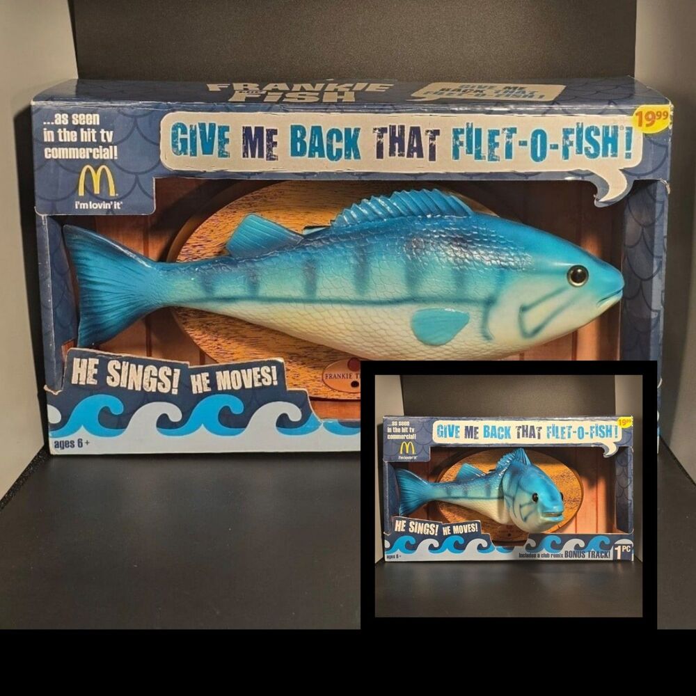 Frankie The Fish Singing McDonald's " Give Me Back My Fillet O Fish " Moving Toy